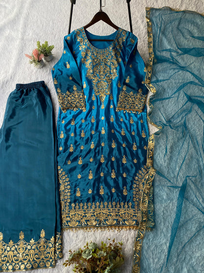 Eid Exclusive Designer Top–Pant–Dupatta Set | Wedding Season Special