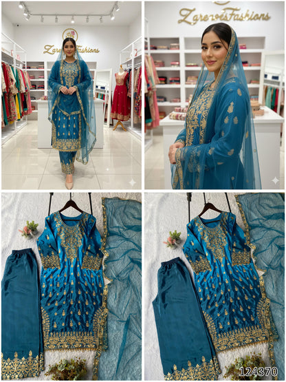 Eid Exclusive Designer Top–Pant–Dupatta Set | Wedding Season Special