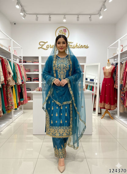 Eid Exclusive Designer Top–Pant–Dupatta Set | Wedding Season Special