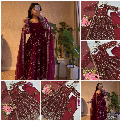 New Launch: 7-Colour Designer Party Wear Gown Set | Elegant & Festive