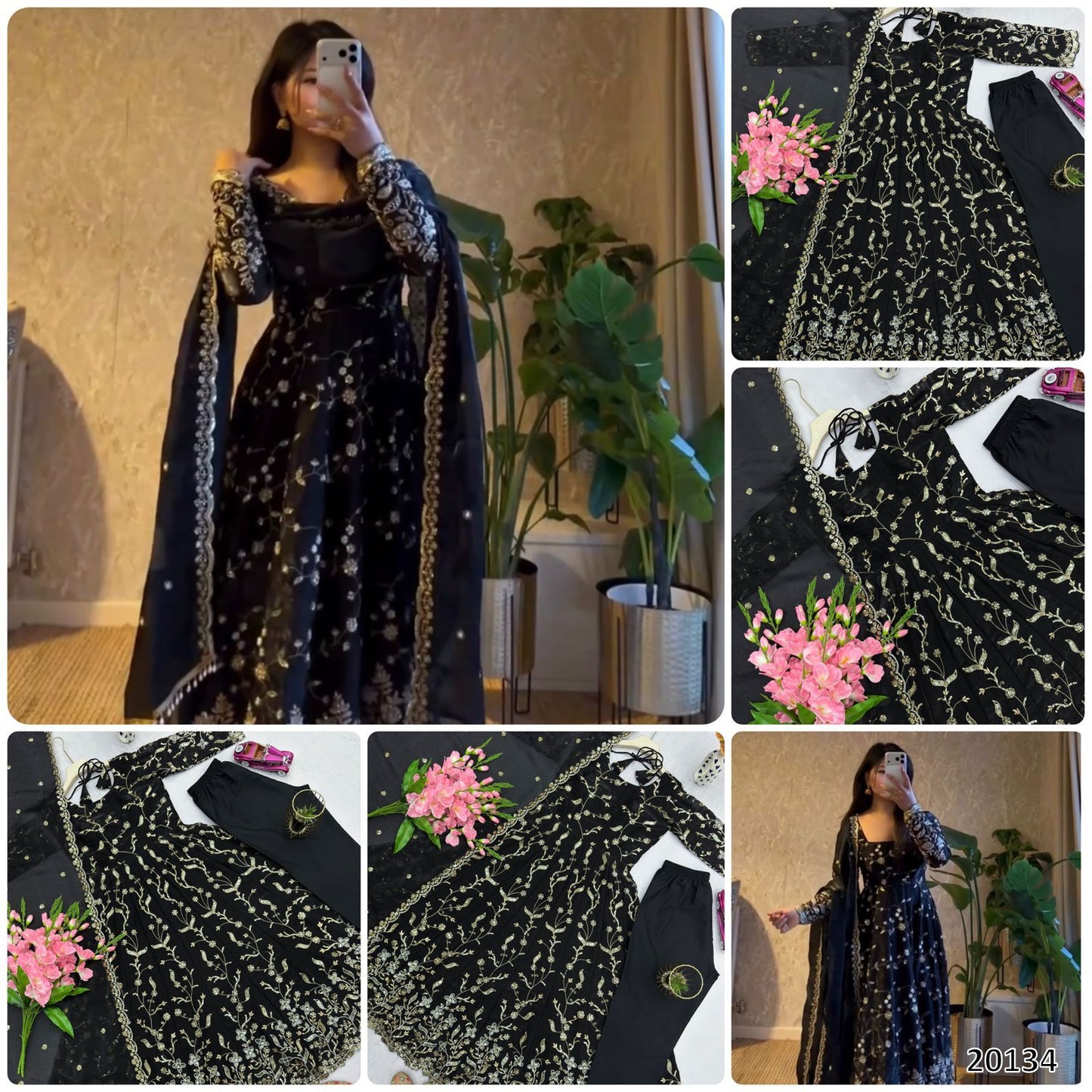 New Launch: 7-Colour Designer Party Wear Gown Set | Elegant & Festive