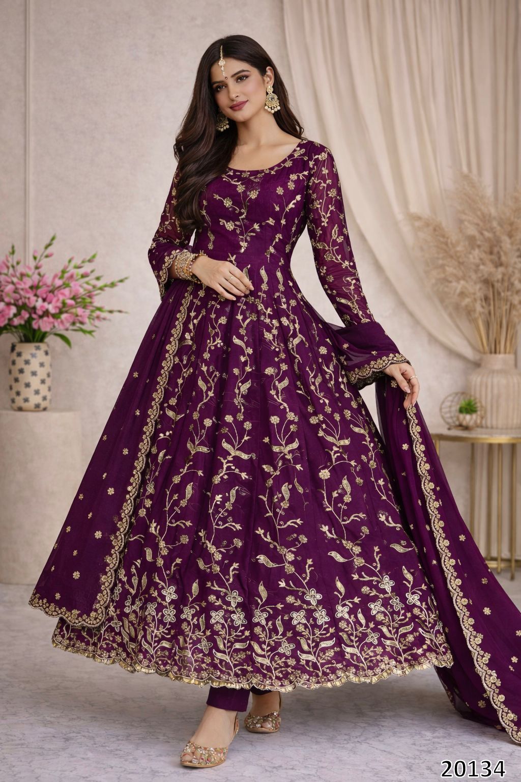 New Launch: 7-Colour Designer Party Wear Gown Set | Elegant & Festive