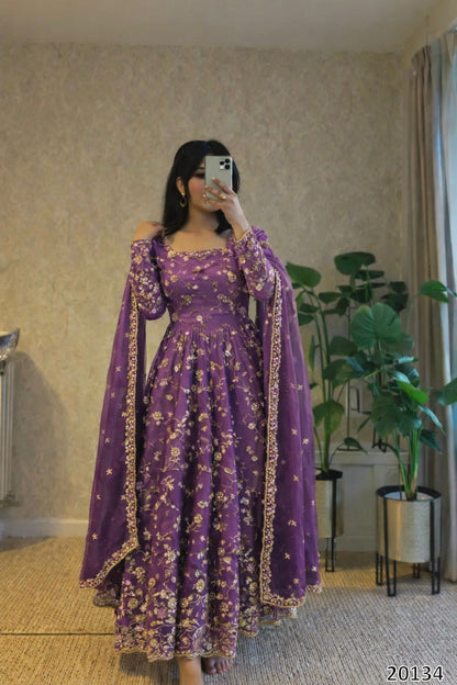 New Launch: 7-Colour Designer Party Wear Gown Set | Elegant & Festive