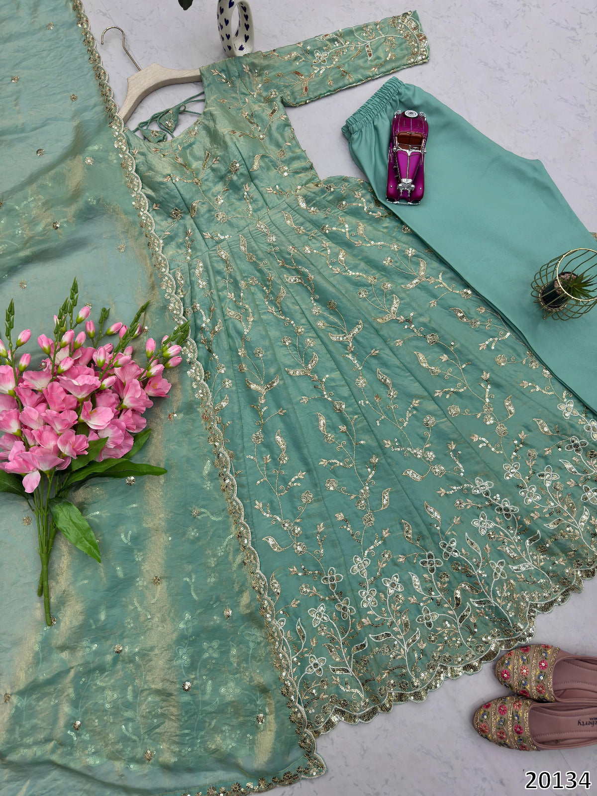 New Launch: 7-Colour Designer Party Wear Gown Set | Elegant & Festive