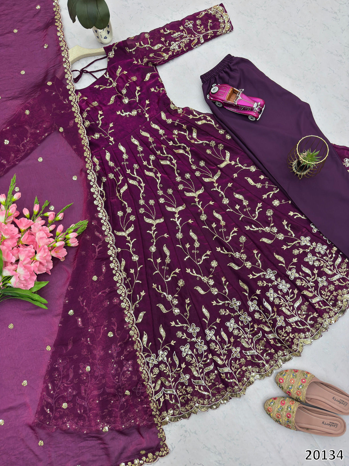 New Launch: 7-Colour Designer Party Wear Gown Set | Elegant & Festive