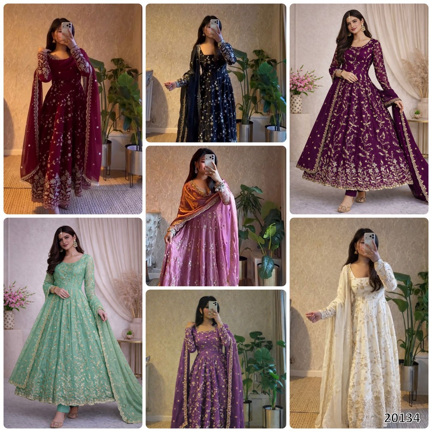 New Launch: 7-Colour Designer Party Wear Gown Set | Elegant & Festive