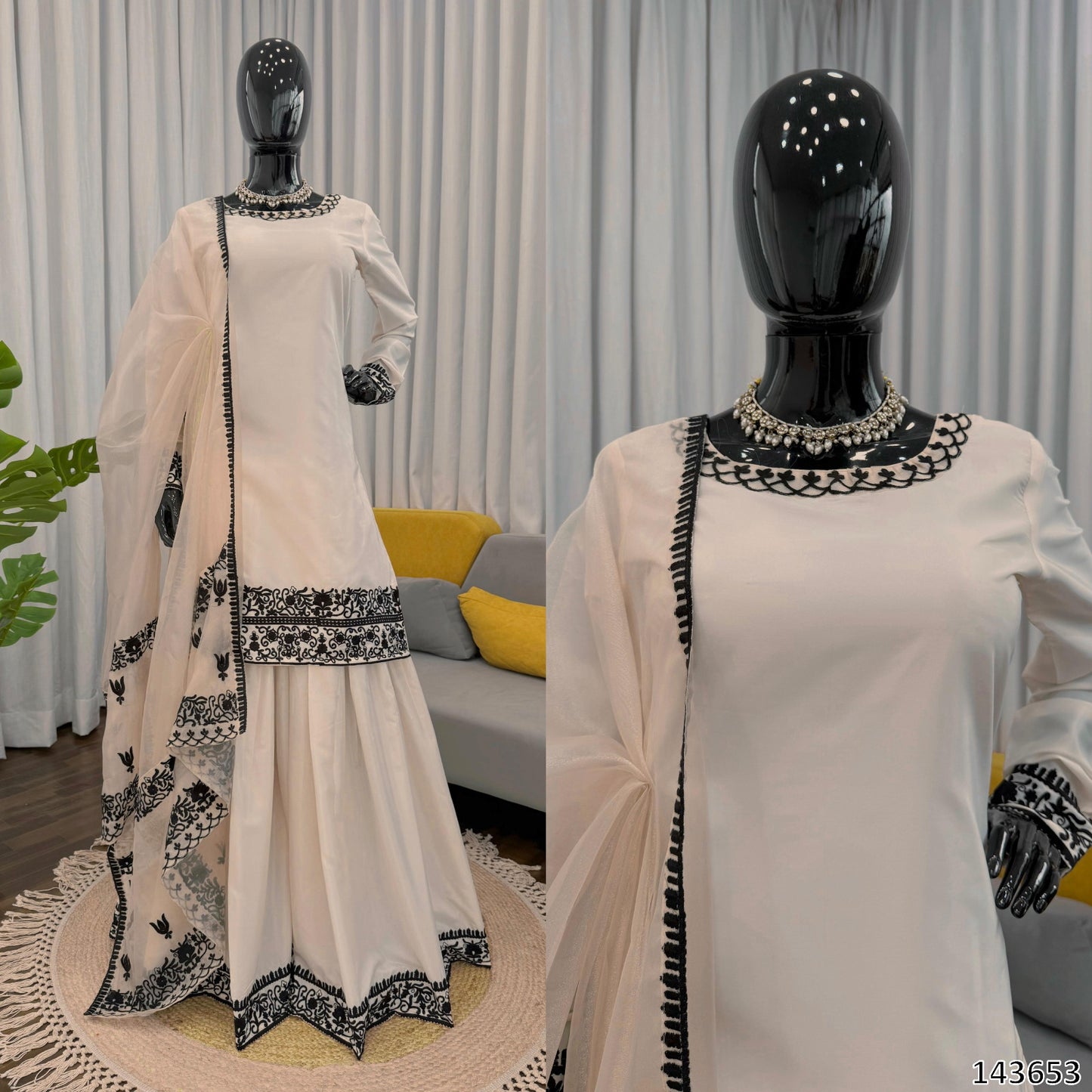 Natural Crep Elegant 3-Piece Designer Set | Comfort Meets Style