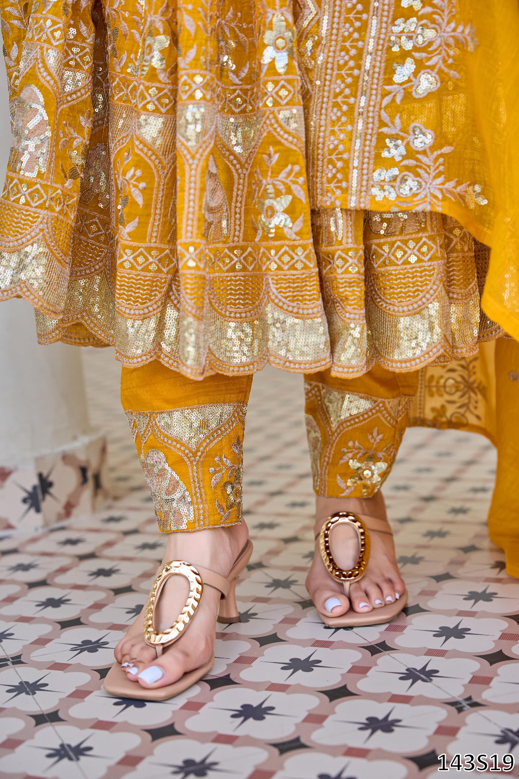 Haldi Special PREMIUM DESIGNER ANARKALI SUIT WITH PANT & DUPATTA