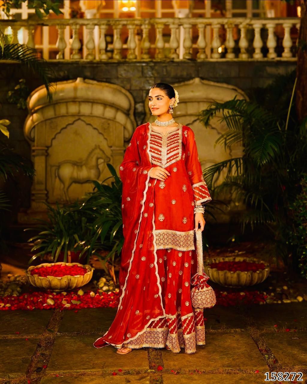 NEW DESIGNER PARTY WEAR TOP–PALAZZO–DUPATTA SET