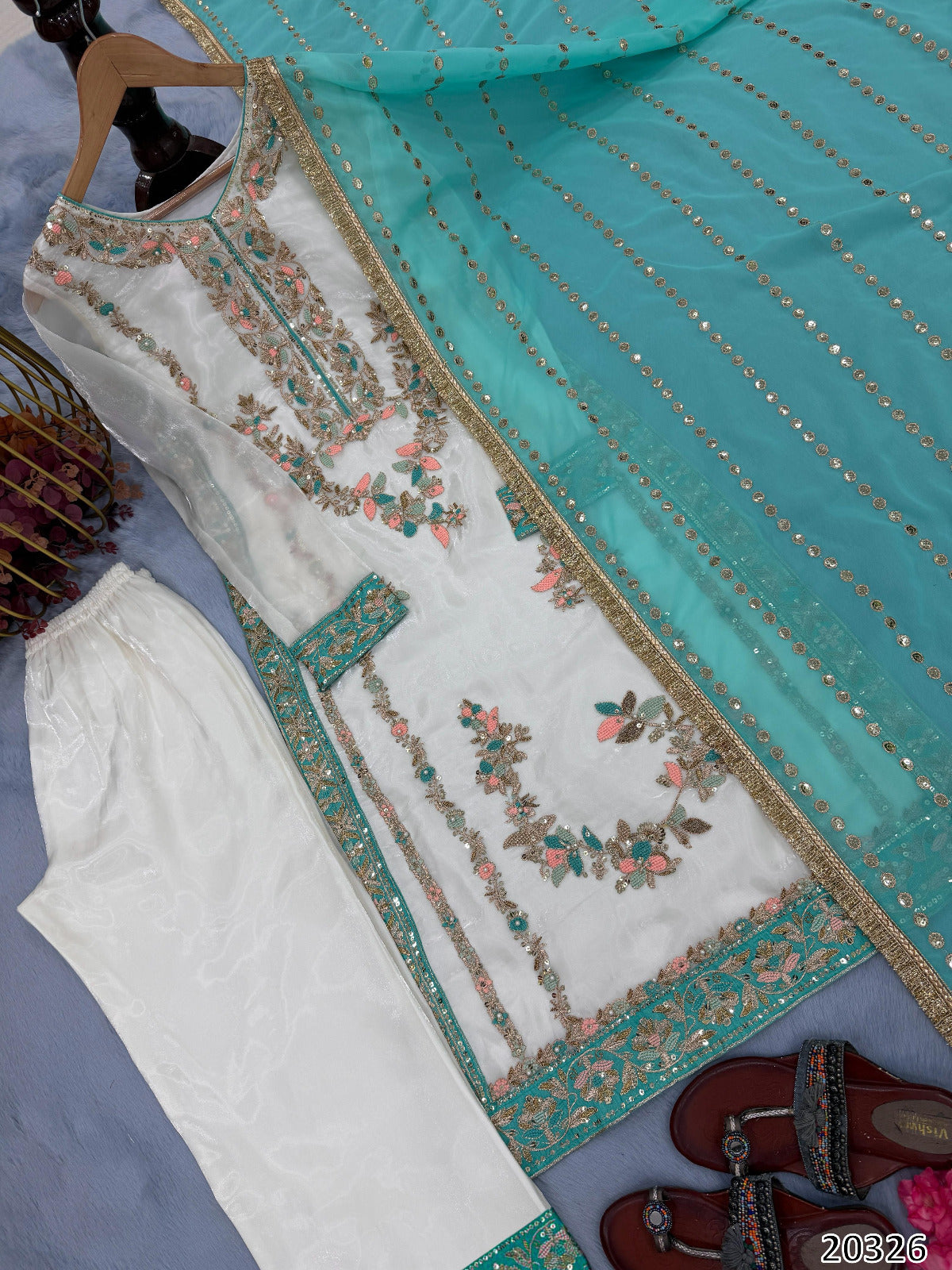 PREMIUM DESIGNER READYMADE TOP–PLAZZO–DUPATTA SET