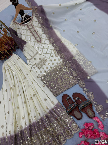 PREMIUM DESIGNER PARTY WEAR TOP–PLAZZO–DUPATTA SET