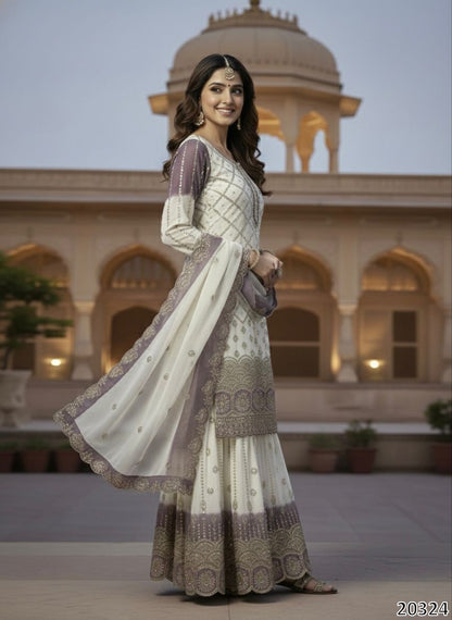PREMIUM DESIGNER PARTY WEAR TOP–PLAZZO–DUPATTA SET