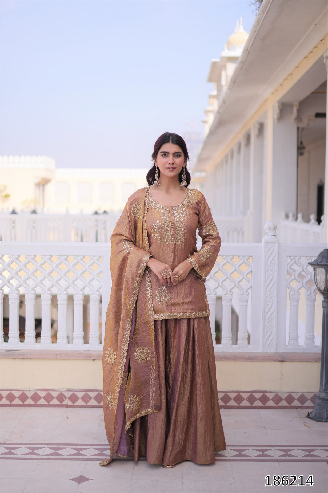 Luxury Fendi Crush Fabric | Zari & Sequins Embroidery | Elegant Festive Wear