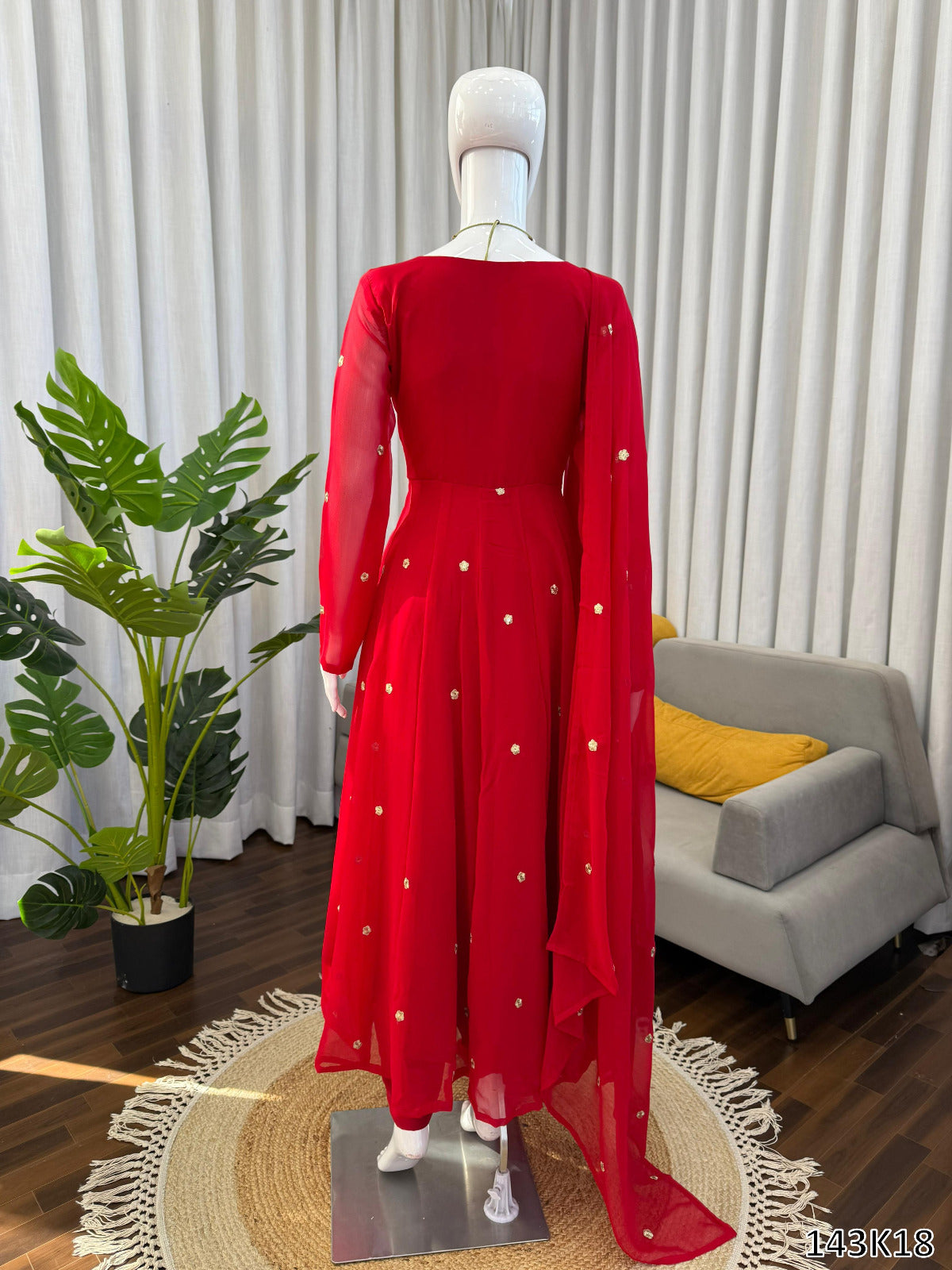 Designer Faux Georgette Suit with Pant & Dupatta