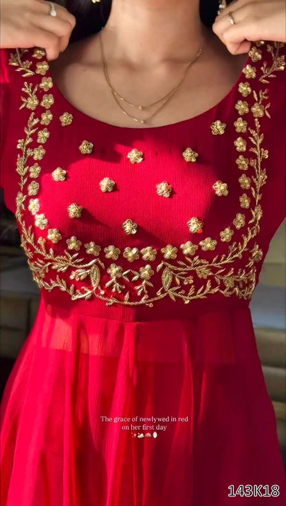 Designer Faux Georgette Suit with Pant & Dupatta