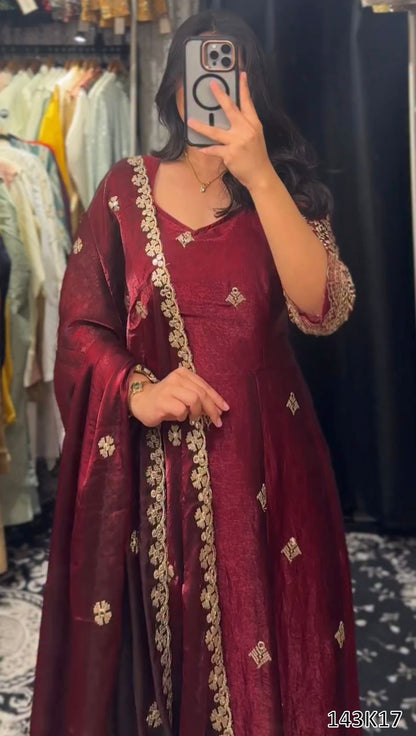 PREMIUM DESIGNER GOWN WITH PLAZZO & DUPATTA SET