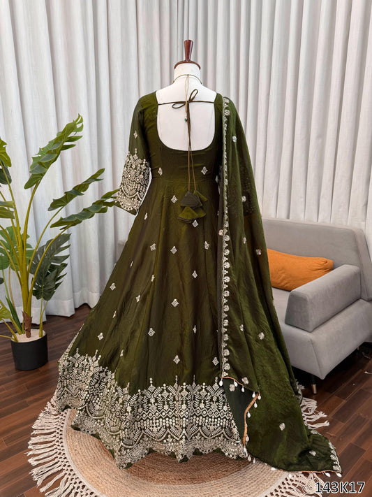 PREMIUM DESIGNER GOWN WITH PLAZZO & DUPATTA SET