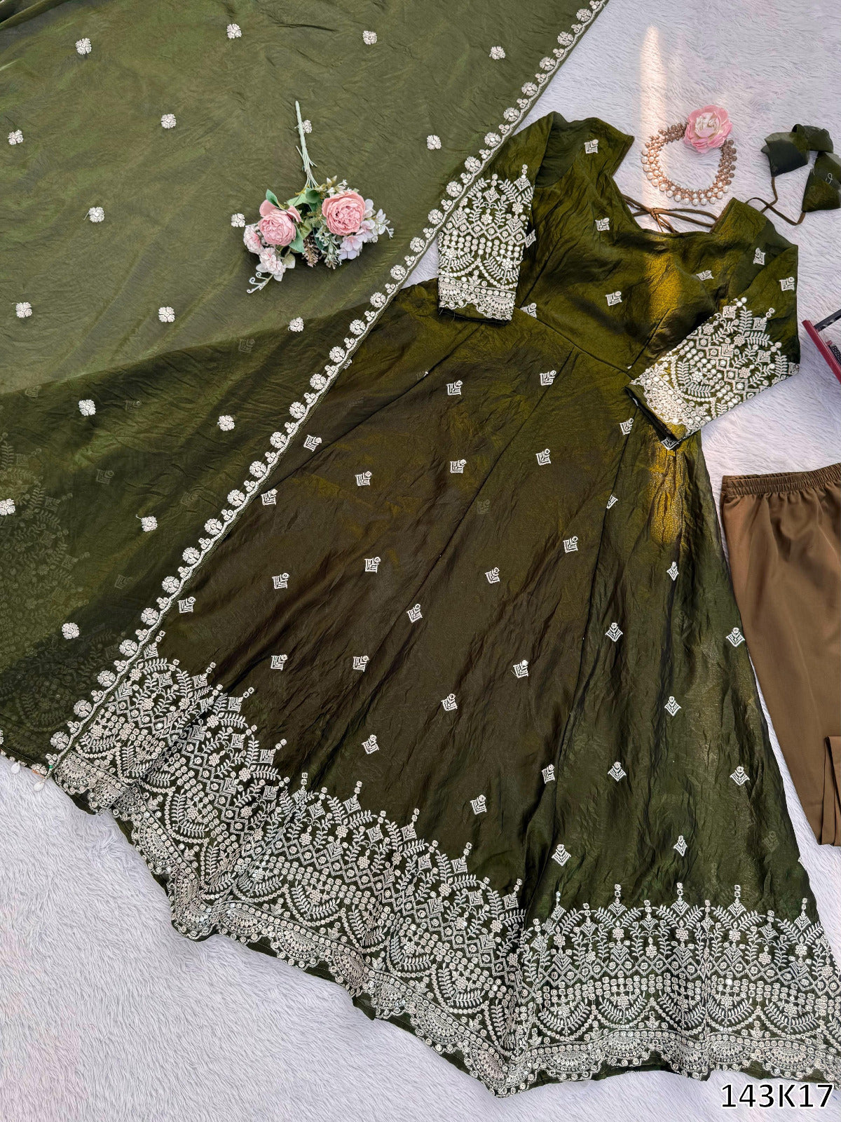 PREMIUM DESIGNER GOWN WITH PLAZZO & DUPATTA SET