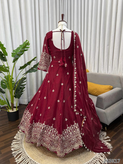 PREMIUM DESIGNER GOWN WITH PLAZZO & DUPATTA SET