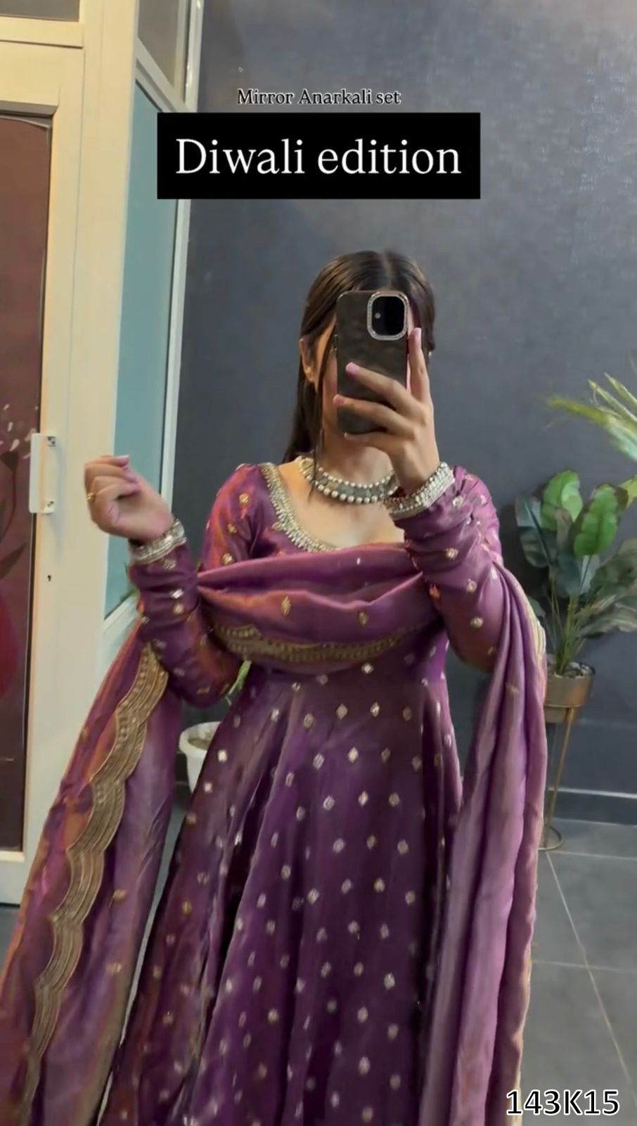 Designer Fendy Silk Gown with Pant & Dupatta Set