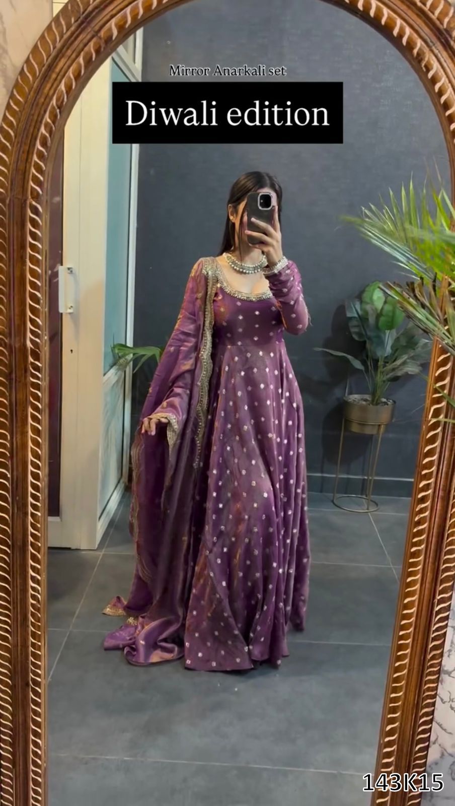 Designer Fendy Silk Gown with Pant & Dupatta Set