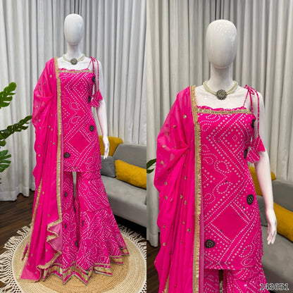 Luxury Faux Georgette Digital Print & Mirror Work Collection
