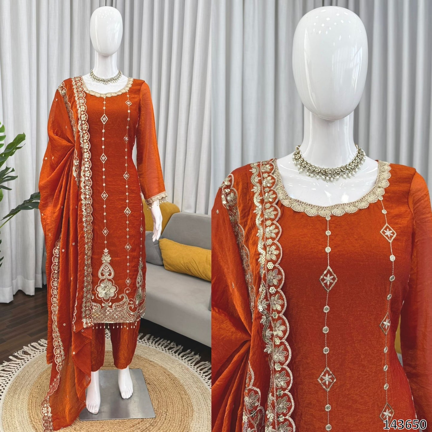 PREMIUM DESIGNER READYMADE TOP–PANT–DUPATTA SET