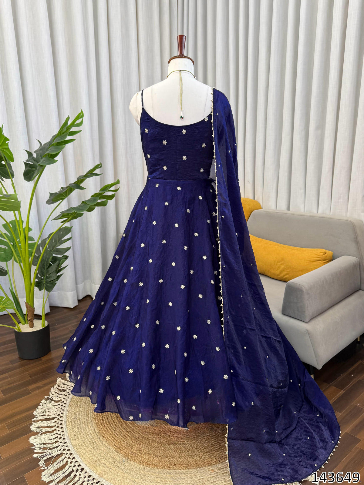 Designer Fendy Silk 3-Piece Set with Embroidered Dupatta