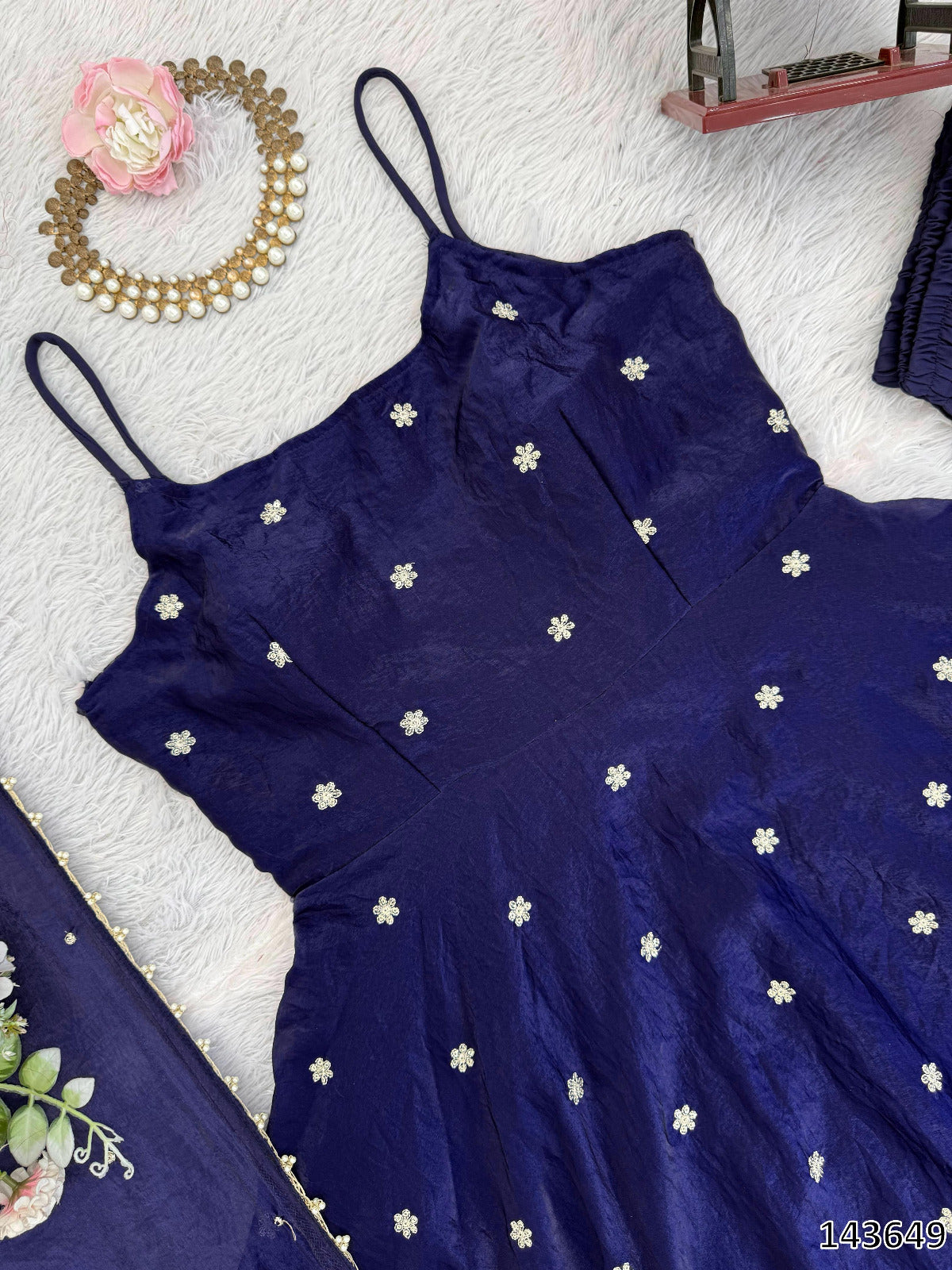 Designer Fendy Silk 3-Piece Set with Embroidered Dupatta