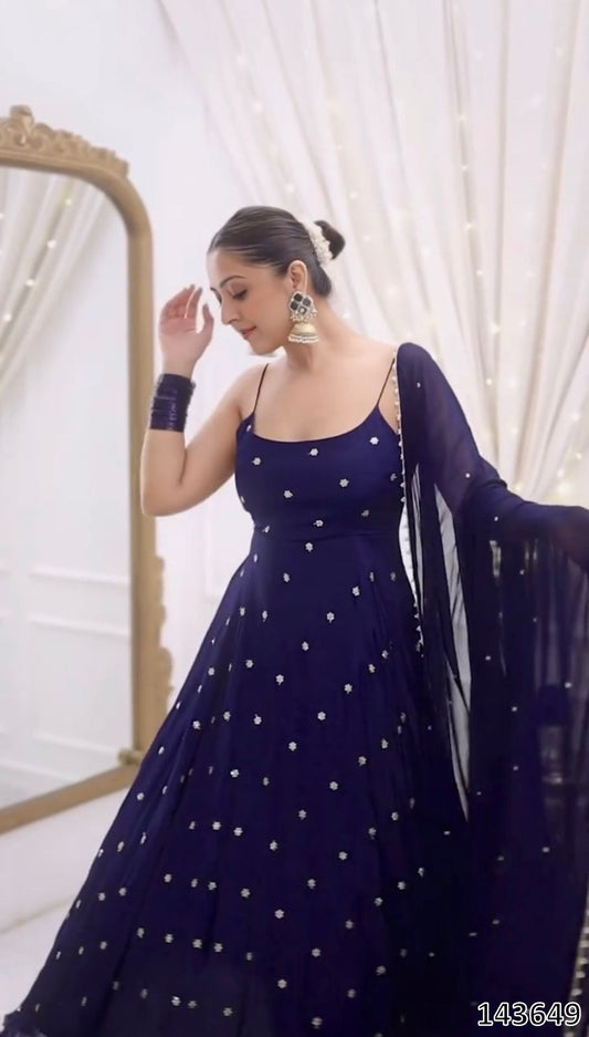 Designer Fendy Silk 3-Piece Set with Embroidered Dupatta