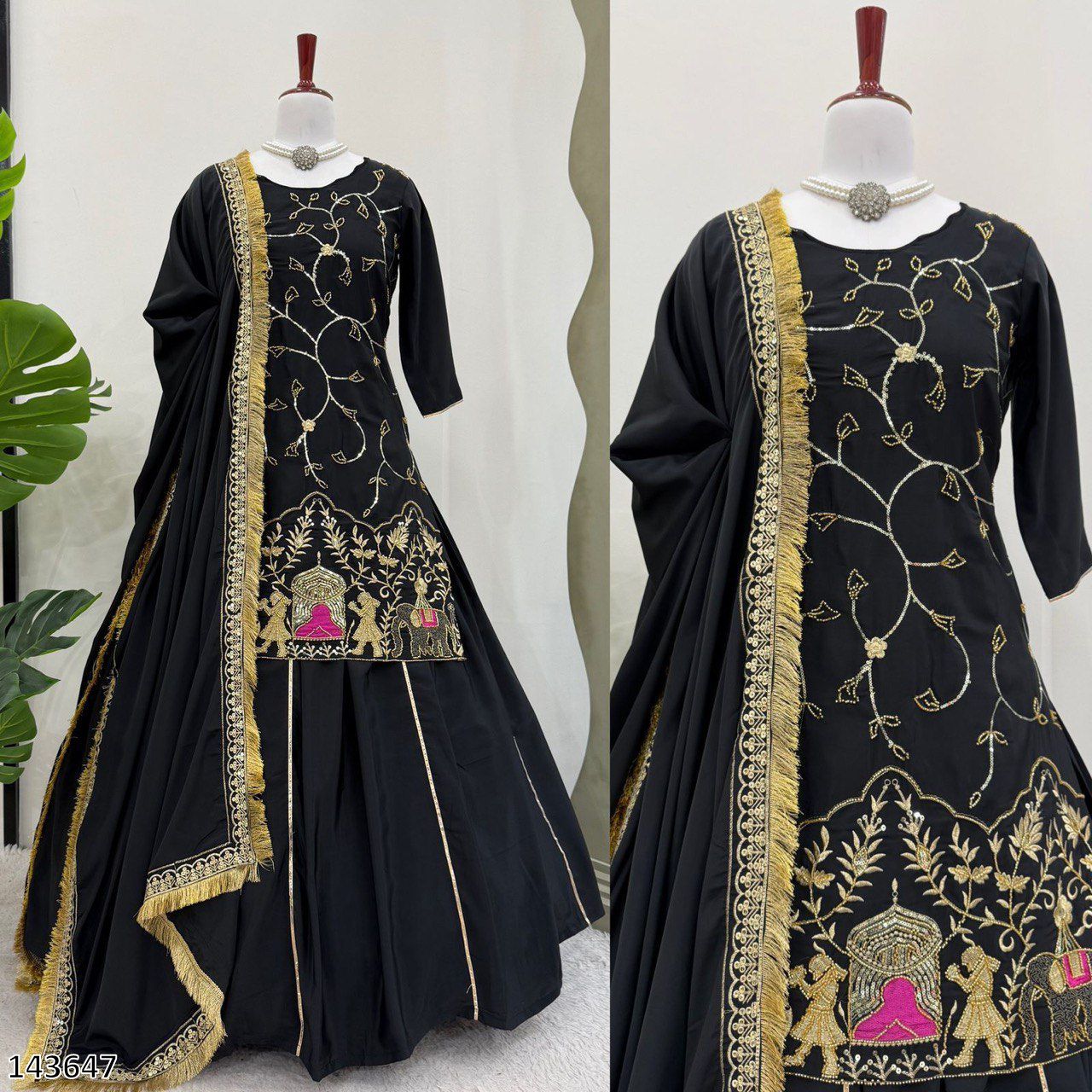 Designer 3-Piece Set – Top, Lehenga & Dupatta
