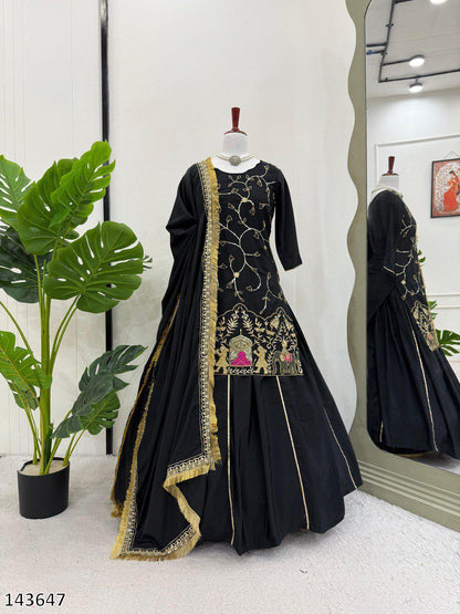 Designer 3-Piece Set – Top, Lehenga & Dupatta
