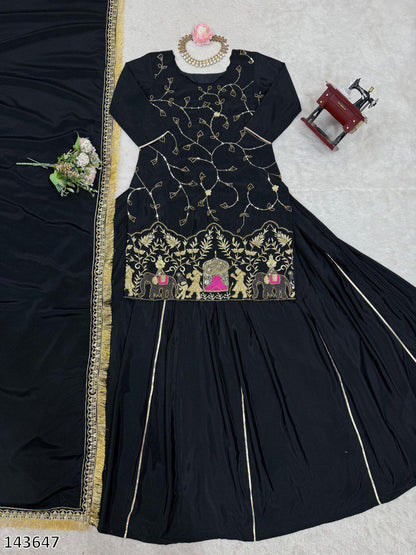 Designer 3-Piece Set – Top, Lehenga & Dupatta
