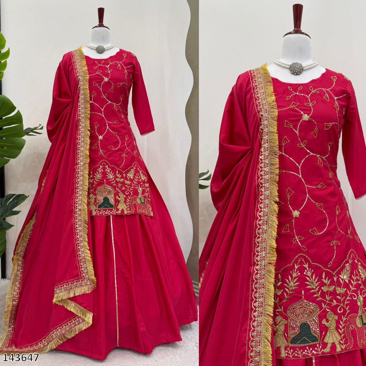 Designer 3-Piece Set – Top, Lehenga & Dupatta