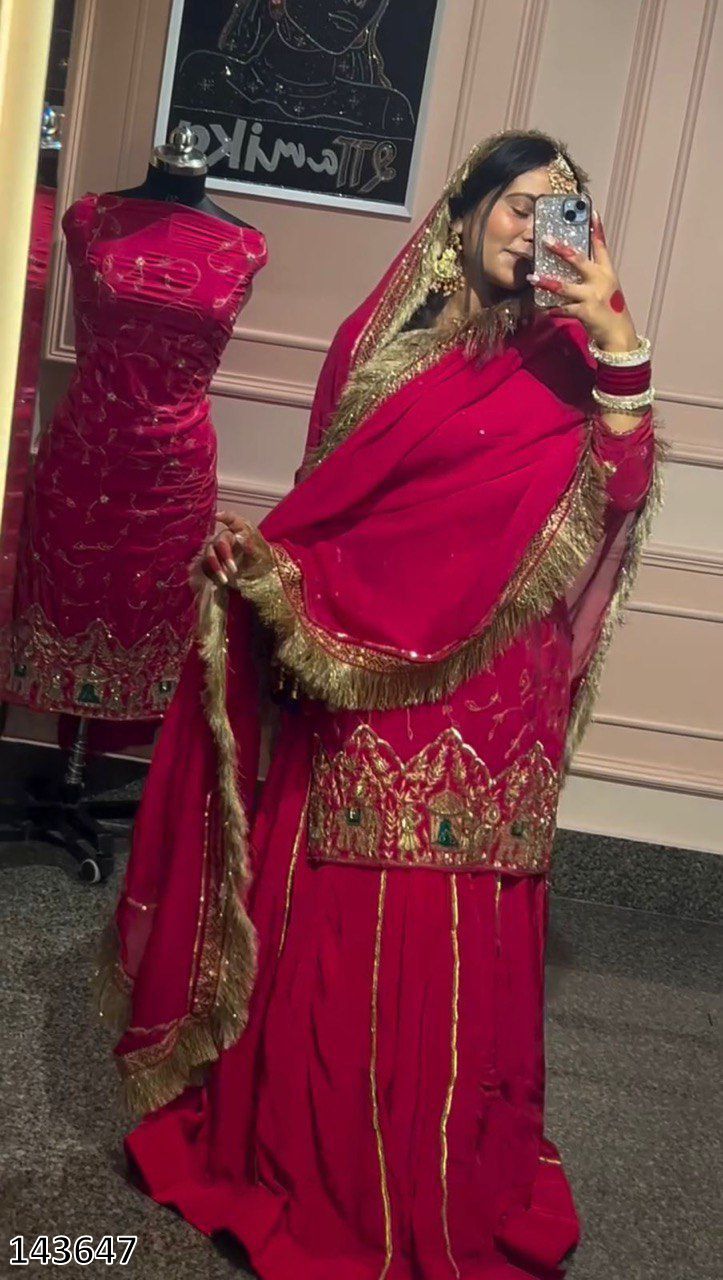 Designer 3-Piece Set – Top, Lehenga & Dupatta