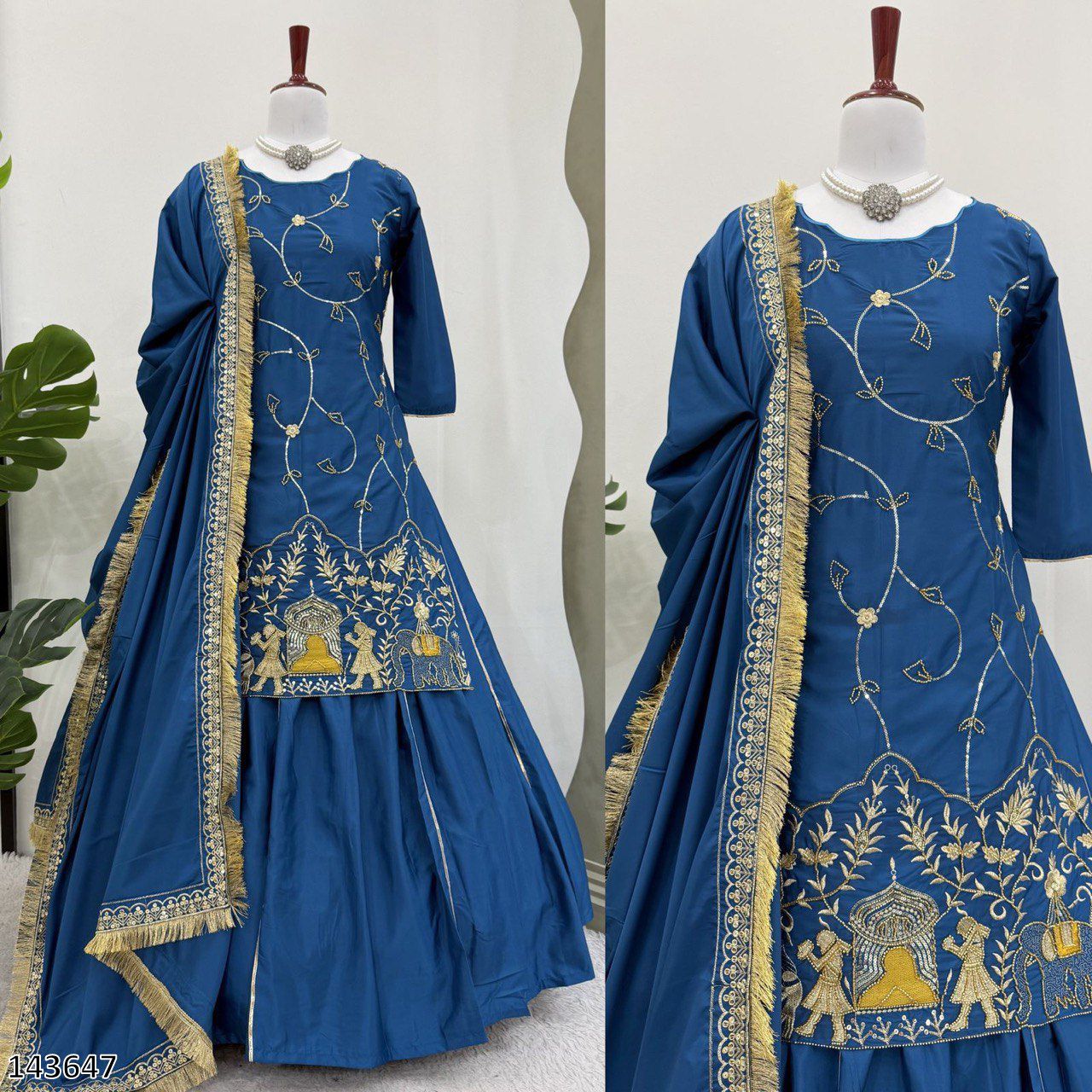 Designer 3-Piece Set – Top, Lehenga & Dupatta