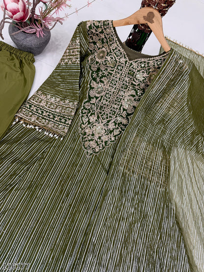 New Designer Eid Special Heavy Embroidery Sequence Fancy Patch Work with Plazzo Set