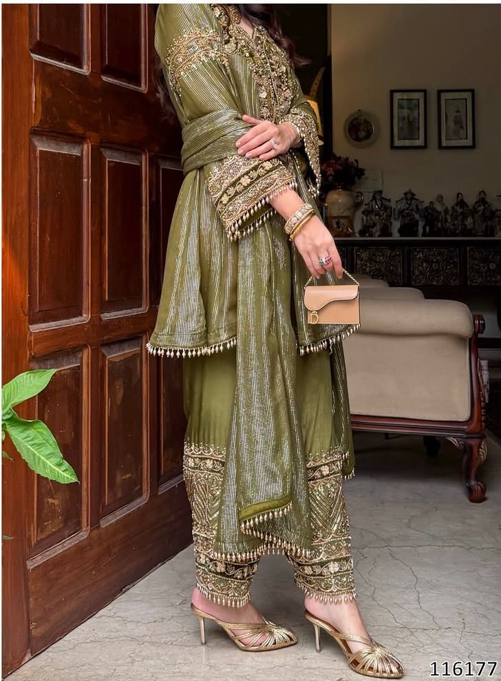 New Designer Eid Special Heavy Embroidery Sequence Fancy Patch Work with Plazzo Set