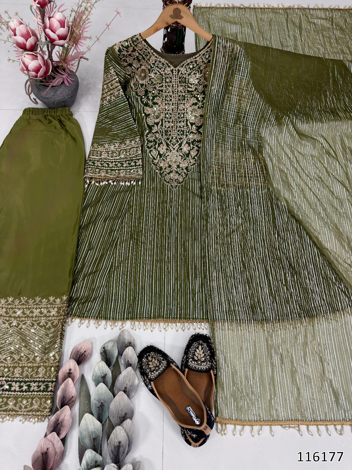 New Designer Eid Special Heavy Embroidery Sequence Fancy Patch Work with Plazzo Set