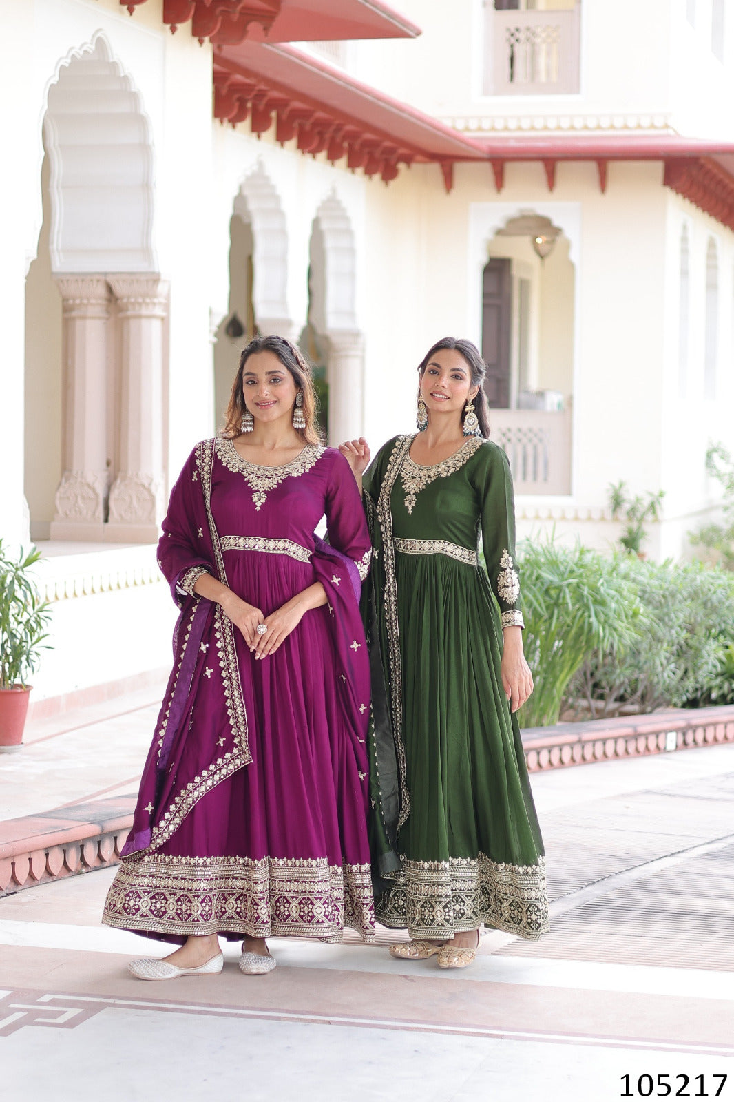 Vichitra Silk with Rich Sequins Embroidered WorkGown with Dupatta Collection 2025