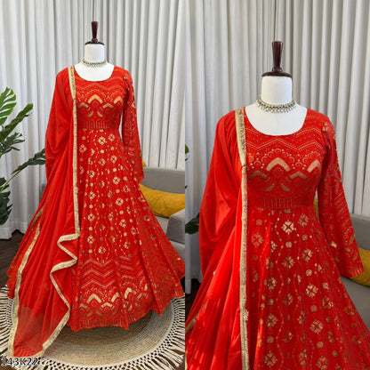 DESIGNER GOWN WITH PLAZZO & DUPATTA SET