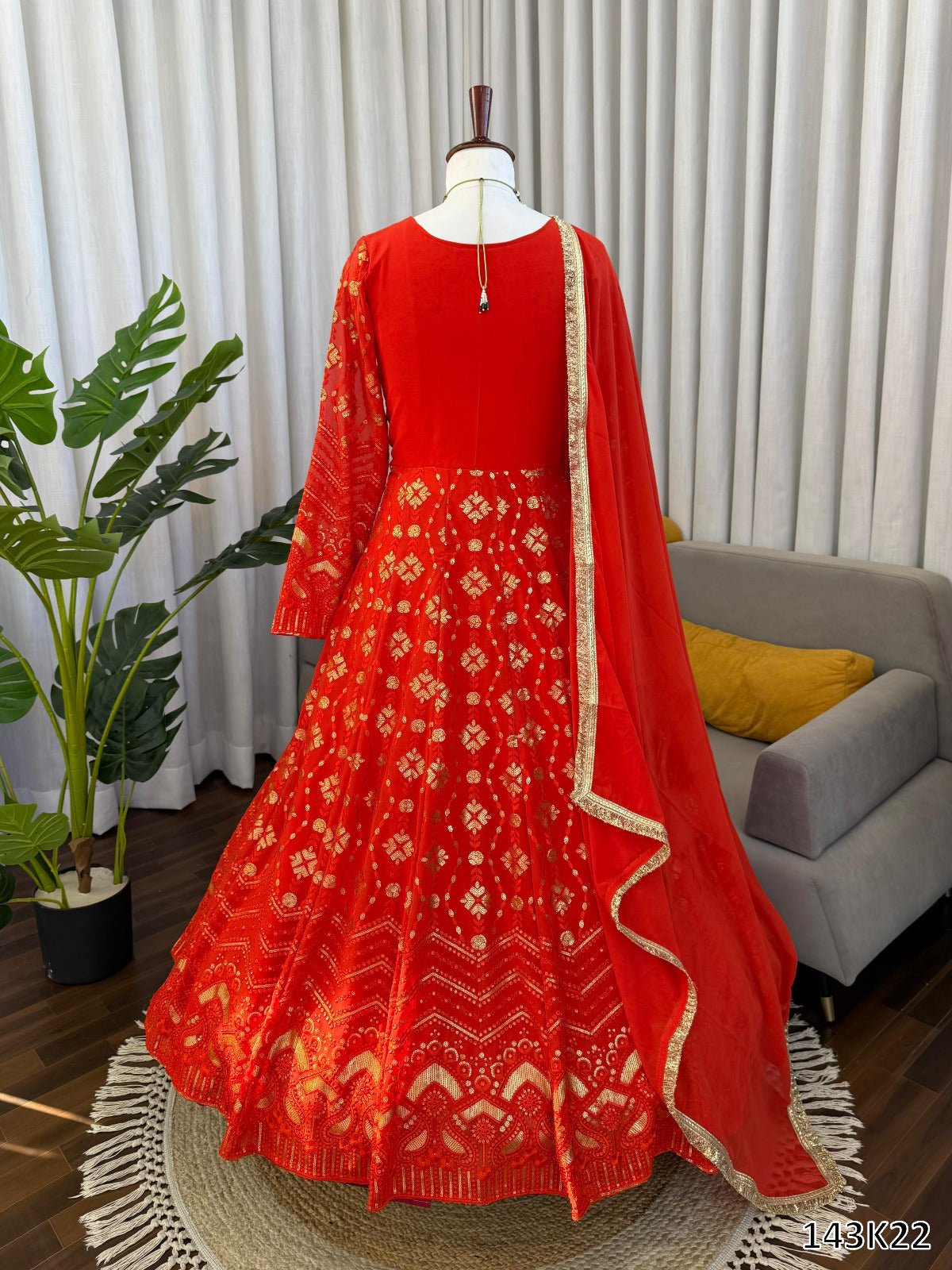 DESIGNER GOWN WITH PLAZZO & DUPATTA SET