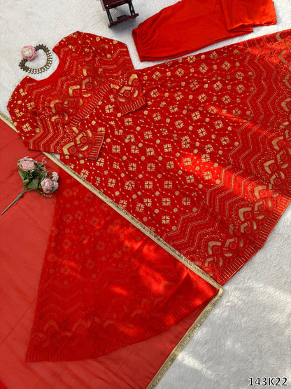 DESIGNER GOWN WITH PLAZZO & DUPATTA SET