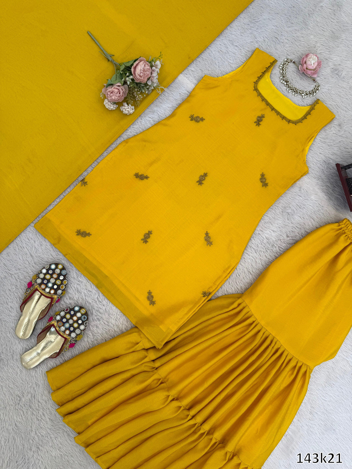 Wedding Haldi Special  PREMIUM DESIGNER SHARARA SET WITH DUPATTA