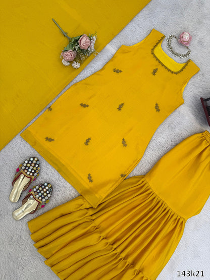 Wedding Haldi Special  PREMIUM DESIGNER SHARARA SET WITH DUPATTA