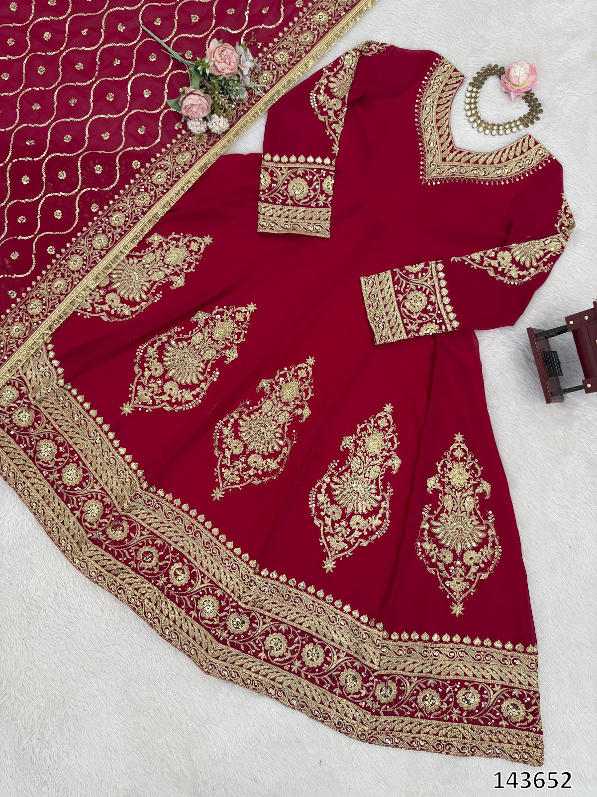 PREMIUM DESIGNER ANARKALI PANT & DUPATTA SET