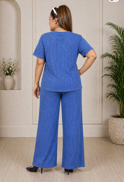 Stylish Textured C-Printed Co-ord Set For Women