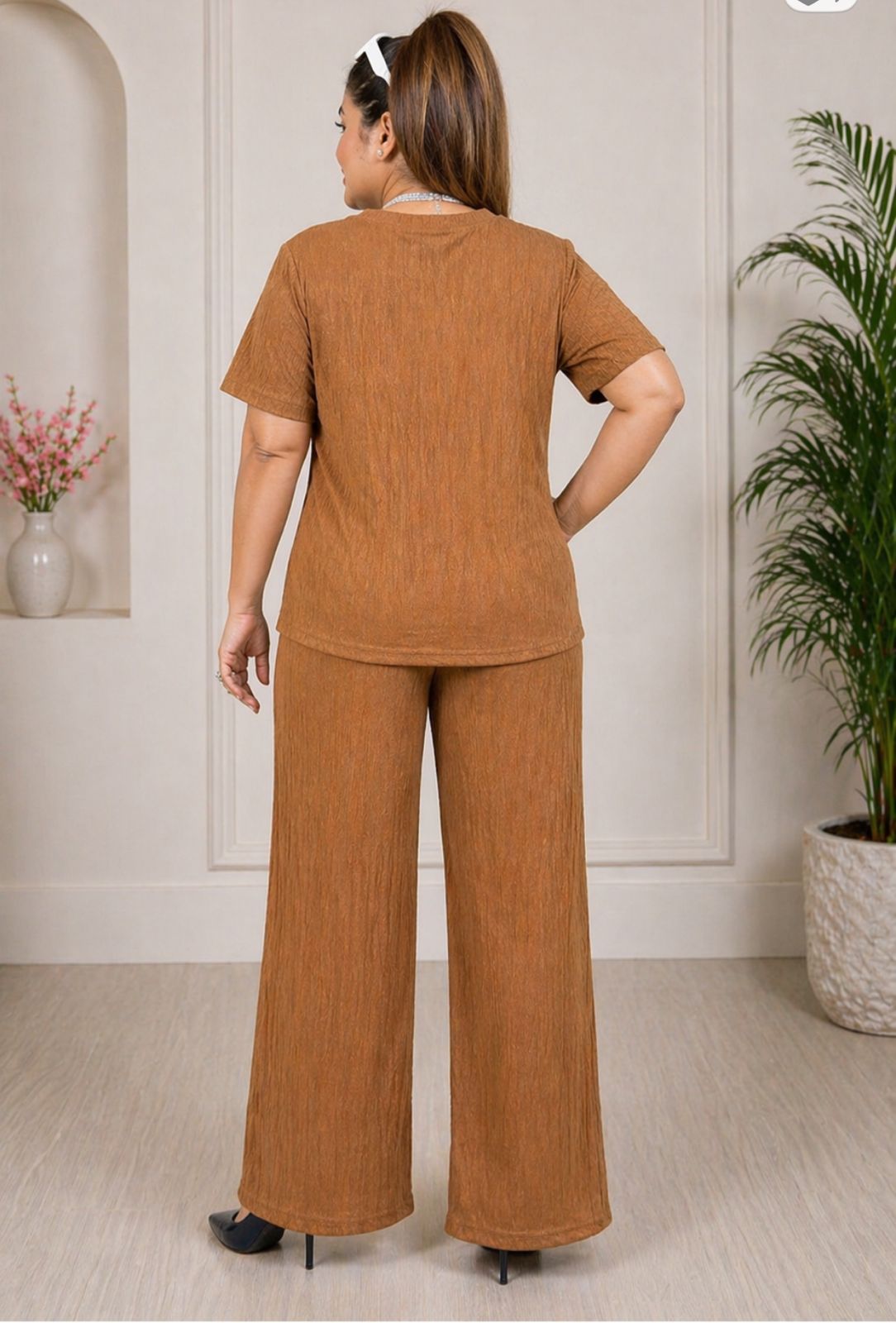 Stylish Textured C-Printed Co-ord Set For Women