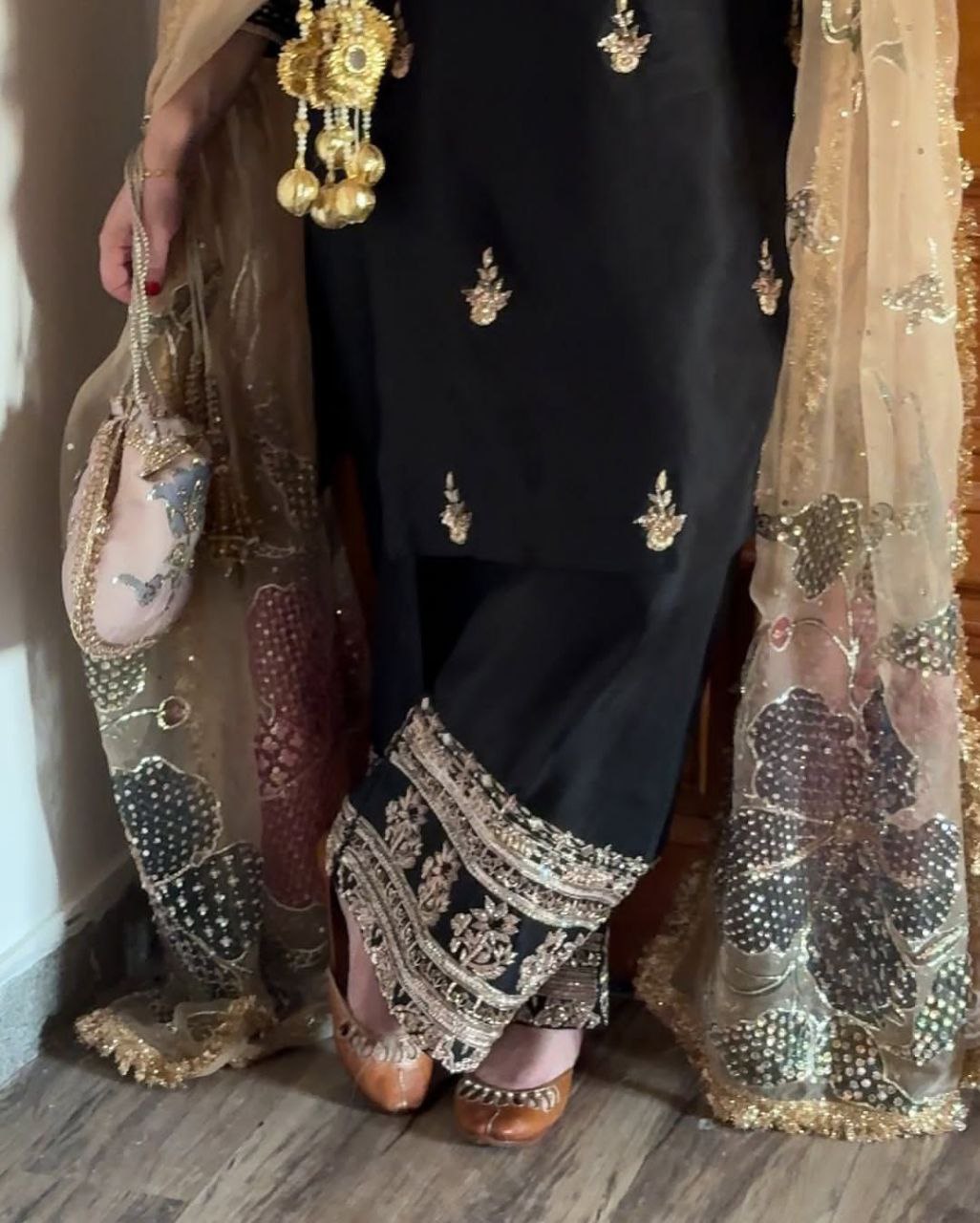 Designer Chinon Suit with Embroidered Pant & Printed Organza Dupatta