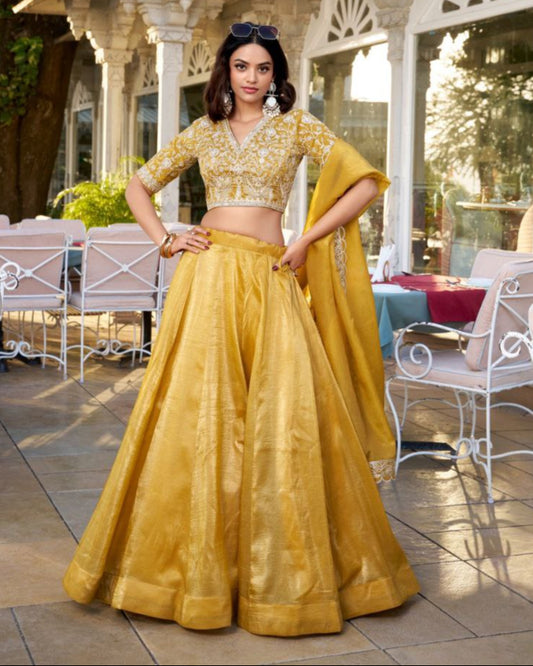 Partwear Goldie Silk Lehenga Choli with Lace Dupatta | Wedding Collection 2025